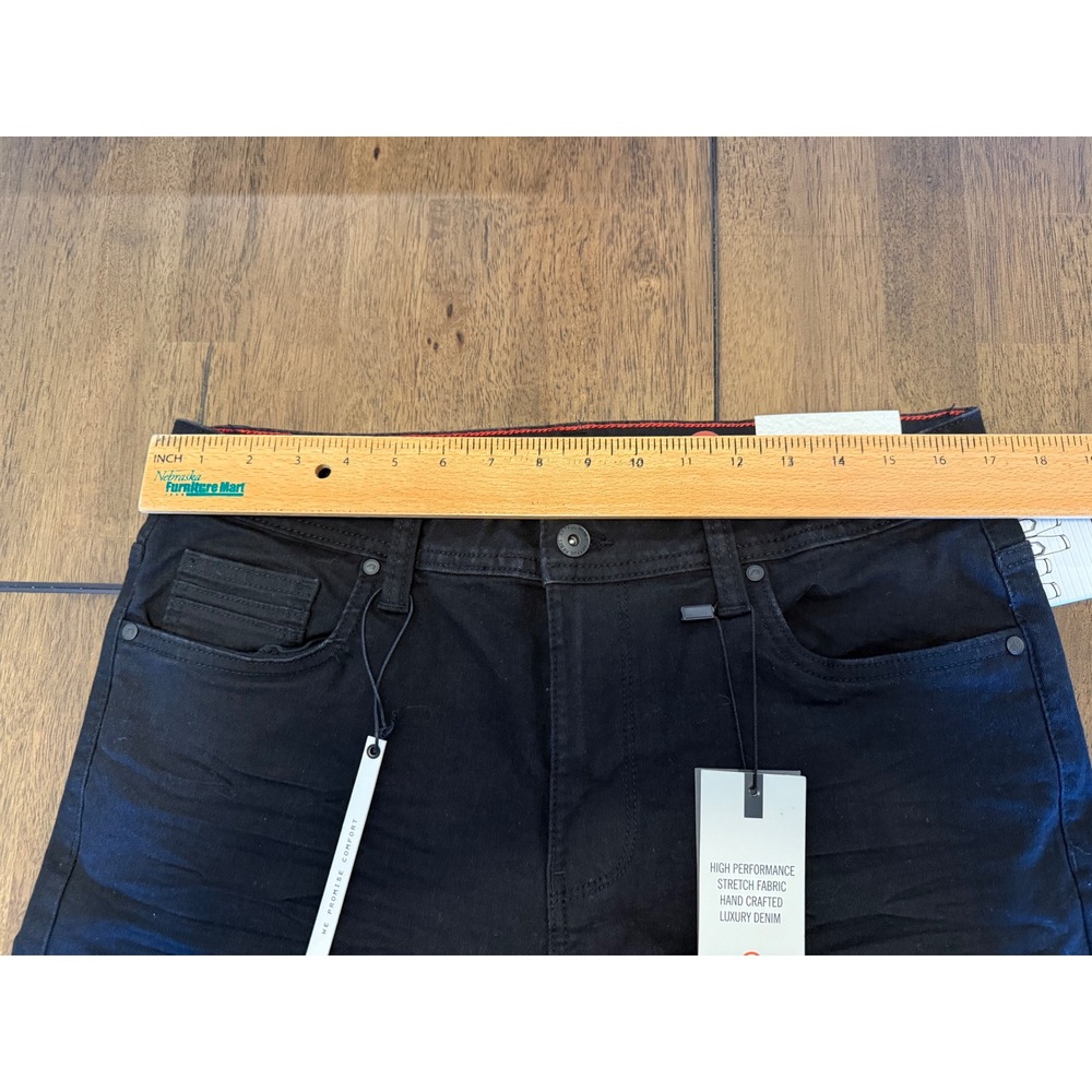Artful Rebel Jax Slim Fit Black Denim Shorts Mens Size 34 NWT Stretch Luxury - Picture 3 of 6